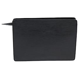 Louis Vuitton-LOUIS VUITTON Epi Pochette Homme Clutch Bag Black Noir M52522 LV Auth 75730-Black