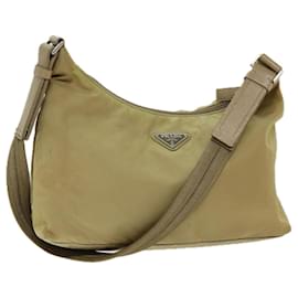 Prada-PRADA Shoulder Bag Nylon Beige Auth 75331-Beige