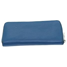 Louis Vuitton-LOUIS VUITTON Suhari Zippy Wallet Long Wallet Leather Blue LV Auth 75512-Blue