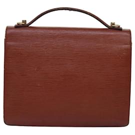 Louis Vuitton-LOUIS VUITTON Epi Monceau Hand Bag Brown M52123 LV Auth 74587-Brown
