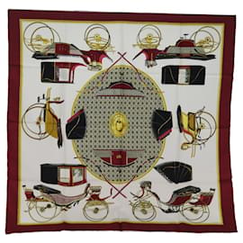 Hermès-HERMES CARRE 90 Scarf Silk Red Auth 74708-Red