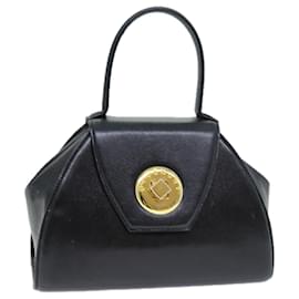 Givenchy-GIVENCHY Hand Bag Leather Black Auth yk12676-Black