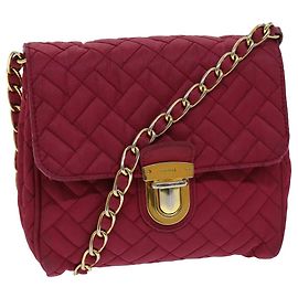 PRADA Bolsa de ombro com corrente Nylon Rosa Auth 75800 Rosa