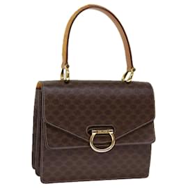 Céline-CELINE Macadam Canvas Hand Bag PVC Brown Auth 75225-Brown