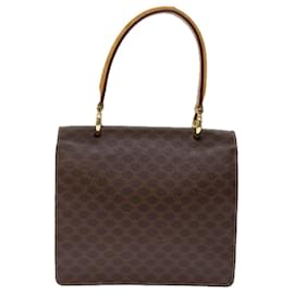 Céline-CELINE Macadam Canvas Hand Bag PVC Brown Auth 75225-Brown