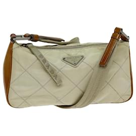 Prada-PRADA Shoulder Bag Nylon Enamel Beige Brown Auth 75216-Brown,Beige