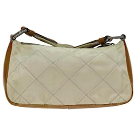 Prada-PRADA Shoulder Bag Nylon Enamel Beige Brown Auth 75216-Brown,Beige