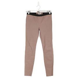 Helmut Lang Slim leather pants Beige