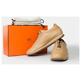 Hermès-HERMES Shoe in Beige Leather - 101920-Beige