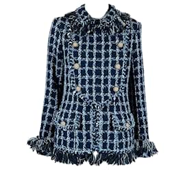 Chanel-New 11K$ Paris / Dallas Runway Tweed Jacket-Blue