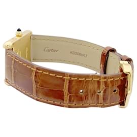 Cartier-Cartier watch "Tank Louis Cartier" yellow gold, cuir.-Other