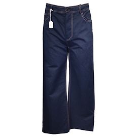 Calça de linho de algodão azul marinho Marni em Ultramarino Azul