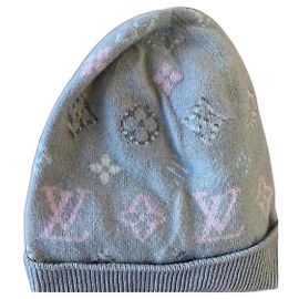Berretto Louis Vuitton Pop Monogram Grigio Rosa Blu Rosa Grigio Blu chiaro