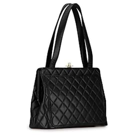 Chanel-Chanel Caviar Skin Coco Mark Matelasse Tote Bag in Very Good Condition-Black