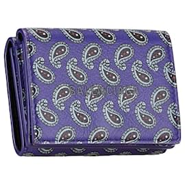 Balenciaga-Balenciaga Leather Cash Mini Wallet 594312 in Very Good Condition-Purple