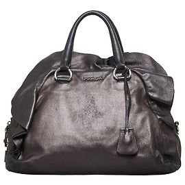 Prada Nappa Leather Ruffle Bauletto Bag  Leather Handbag in Fair condition Other