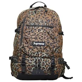 & Other Stories-Sac à dos en nylon Leopard Supreme GUIDE28 marron vert mousse en très bon état-Marron