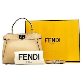 Fendi-Fendi Selleria Mini Peekaboo Handbag  Leather Handbag 8BN244 in good condition-Other