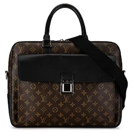 Louis Vuitton-Louis Vuitton Monogram Macassar Soft Briefcase Canvas Business Bag M56719 in good condition-Other