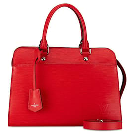 Louis Vuitton-Bolso de mano de cuero Louis Vuitton Epi Vaneau MM M51246 en muy buen estado-Roja