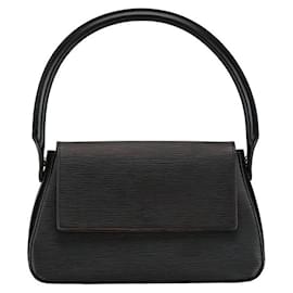 Louis Vuitton-Bolsa de ombro de couro Epi Mini Looping da Louis Vuitton preta em muito bom estado-Preto