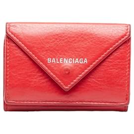 Balenciaga-Balenciaga Papier Trifold Wallet  Leather Short Wallet 391446 in good condition-Other