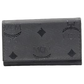 MCM Black PVC Key Case in Very Good Condition Black