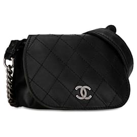 Chanel-Chanel Leather Coco Mark Chain Shoulder Bag in Very Good Condition-Black