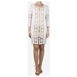 Melissa Odabash Vestido midi de algodón con encaje blanco - talla S Blanco