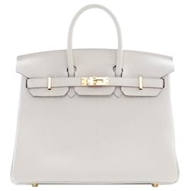 Hermès-Hermès White Togo Birkin Retourne 25-White,Other