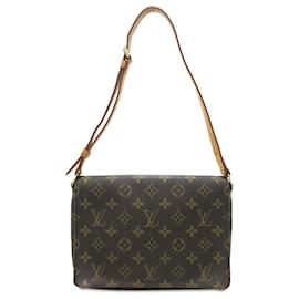 Louis Vuitton-Louis Vuitton Brown Monogram Musette Tango correa corta-Castaño