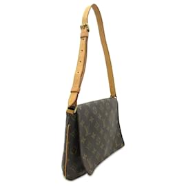 Louis Vuitton-Louis Vuitton Brown Monogram Musette Tango correa corta-Castaño