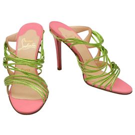 Christian Louboutin sandales à talons ouverts Trescobaldi à brides multicolores taille 38/8 Multicolore