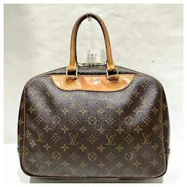 Louis Vuitton-Bolso de mano Louis Vuitton Monogram Deauville M47270 en buen estado-Castaño