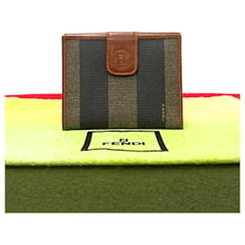 Fendi-Fendi Pequin Canvas Bifold Wallet Canvas Short Wallet in Good condition-Other
