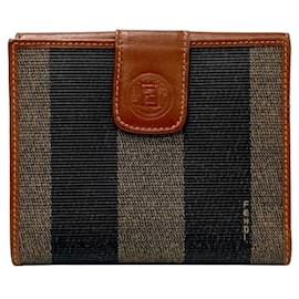 Fendi-Fendi Pequin Canvas Bifold Wallet Canvas Short Wallet in Good condition-Other