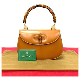 Gucci-Gucci Leather Bamboo Handbag Leather Handbag 000 46 0188 in Very Good Condition-Other