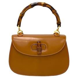 Gucci-Gucci Leather Bamboo Handbag Leather Handbag 000 46 0188 in Very Good Condition-Other