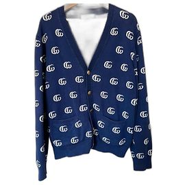 Pull Gucci Bleu Marine en Coton Homme Bleu Marine