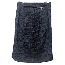 Jupe Yves Saint Laurent en coton bleu marine Bleu Marine