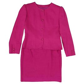 Valentino Garavani Terno de seda rosa Valentino dos anos 80 Rosa