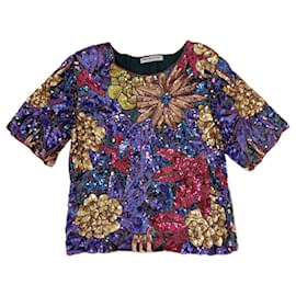 Yves Saint Laurent-YSL Rive Gauche shirt decorated with sequins-Multiple colors