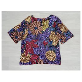 Yves Saint Laurent-YSL Rive Gauche shirt decorated with sequins-Multiple colors