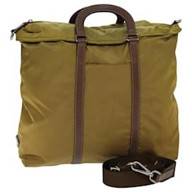Prada-Prada Hand Bag Nylon 2way Brown Auth 74577-Brown