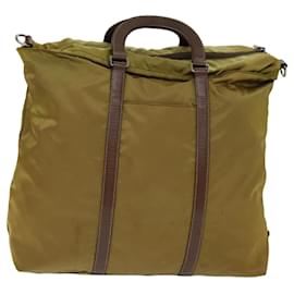 Prada-Prada Hand Bag Nylon 2way Brown Auth 74577-Brown