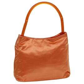 Prada-PRADA Shoulder Bag Satin Orange Auth 75449-Orange