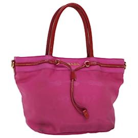 Prada-PRADA Hand Bag Nylon Pink Red Auth 75823-Pink,Red