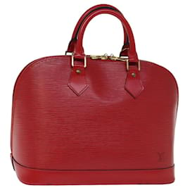 Louis Vuitton-LOUIS VUITTON Bolsa Epi Alma Vermelho Castelhano M52147 Autenticação de LV 73846-Vermelho