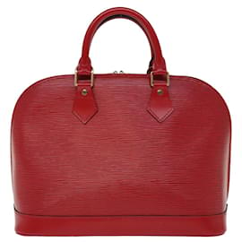 Louis Vuitton-LOUIS VUITTON Bolsa Epi Alma Vermelho Castelhano M52147 Autenticação de LV 73846-Vermelho