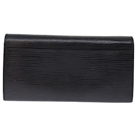 Louis Vuitton-LOUIS VUITTON Epi Portefeuille Josephine Long Wallet Black LV Auth bs14636-Black